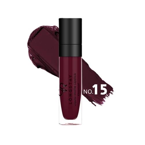 رژ لب مایع گلدن رز LongStay | شماره ۱۵ شرابی