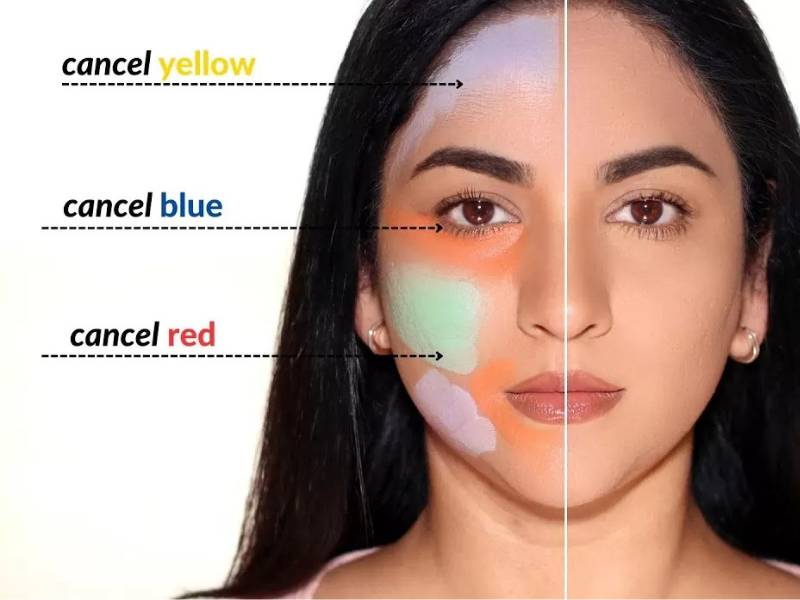 نحوه استفاده از اصلاح کننده رنگ نارنجی برای پوشاندن سیاهی دور چشم.