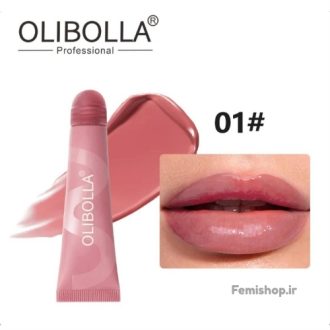 لیپ گلاس تیوپی شاین دار اولیبولا در رنگ های متنوع روی لب