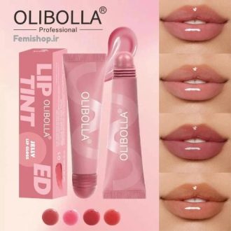 لیپ گلاس تیوپی شاین دار اولیبولا در رنگ های متنوع روی لب